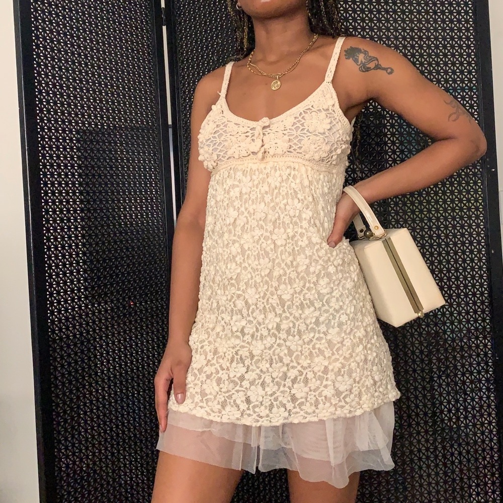🚫SOLD‼️Crochet Lace Summer Sun Dress